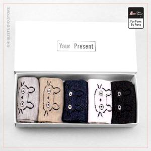 My Neighbor Totoro Süße Socken mit flauschigen Ohren, 5 Paar/Box