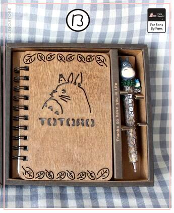 Totoro Wooden Notebook