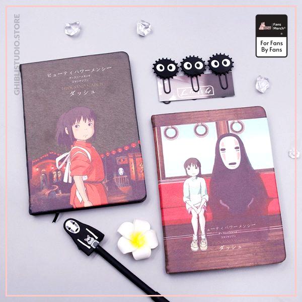 Koteta Hayao Miyazki Animation Spirited Away Faceless Man Model PU Handcover Notebook and Pen Gift Set - Ghibli Studio Store