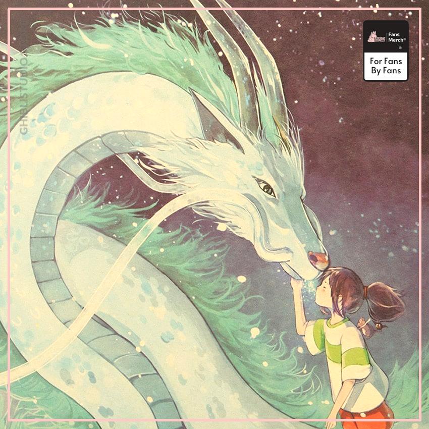 Spirited Away Chihiro and Haku Kraft Paper Poster | Ghibli Studio Store