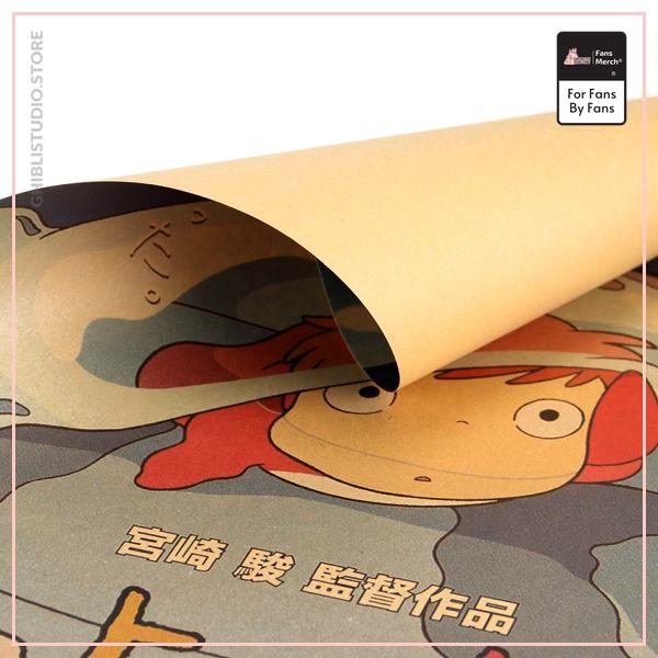 Ponyo on The Cliff Kraft Paper Poster