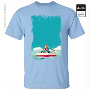 T-shirt Ponyo et Sosuke sur un bateau