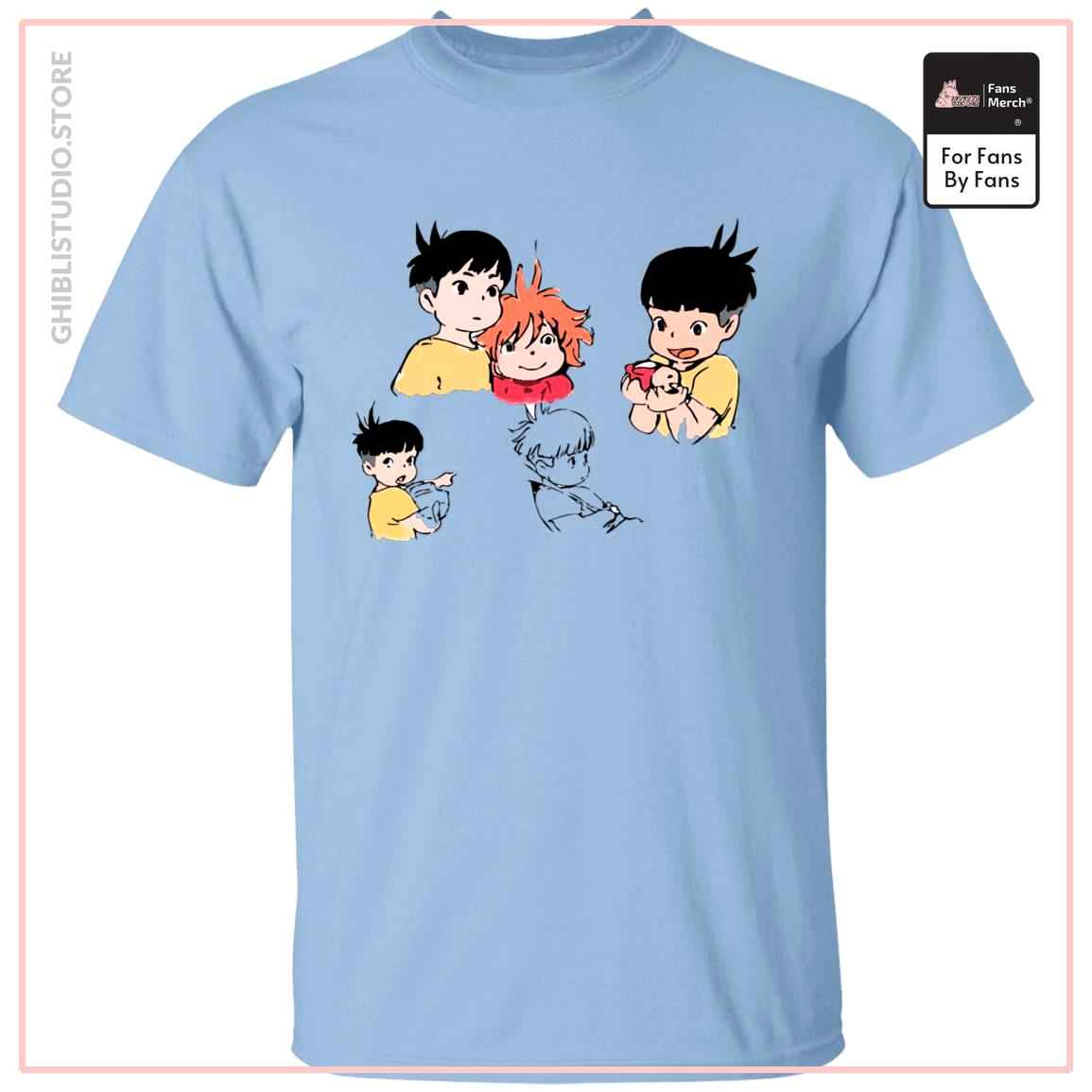 Ponyo and Sosuke Sketch T Shirt | Ghibli Studio Store