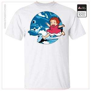 Ghibli Studio Ponyo On The Waves T-shirt Unisexe