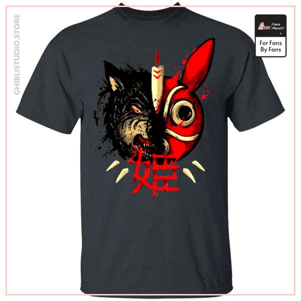 Princess Mononoke Mask &amp; Wolf T shirt