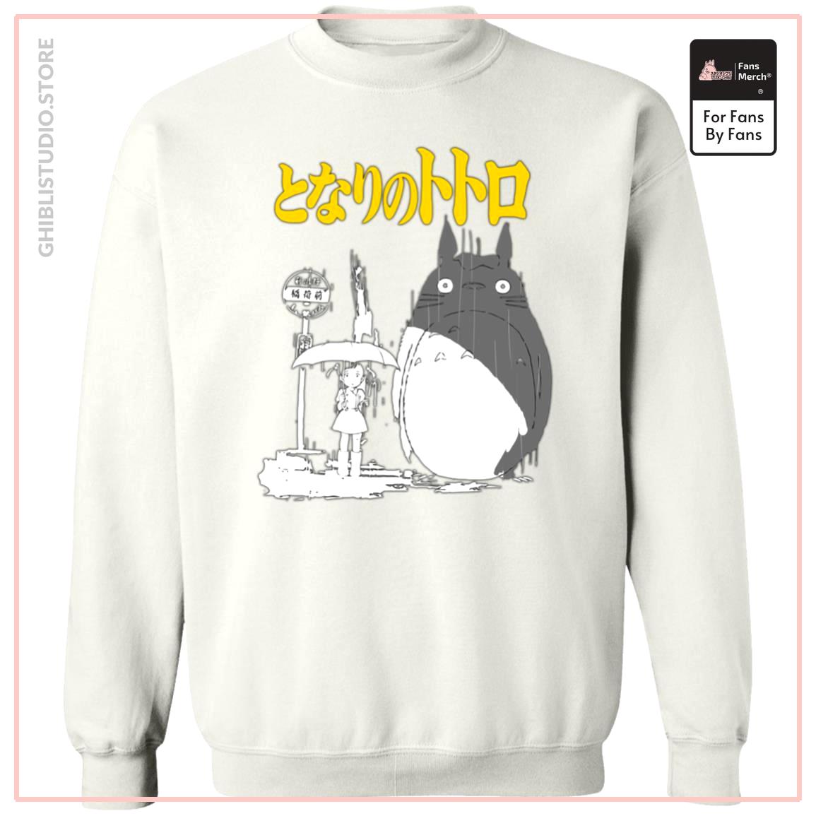 My Neighbor Totoro Poster Black & White Sweatshirt