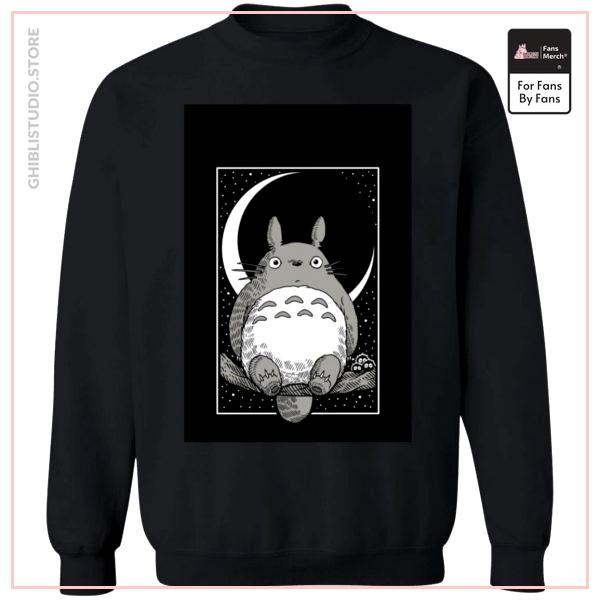 My Neighbor Totoro by the Moon Black &amp; White Sweatshirt Unisex