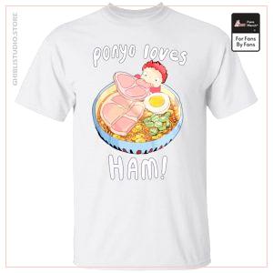 T-shirt Ponyo aime le jambon