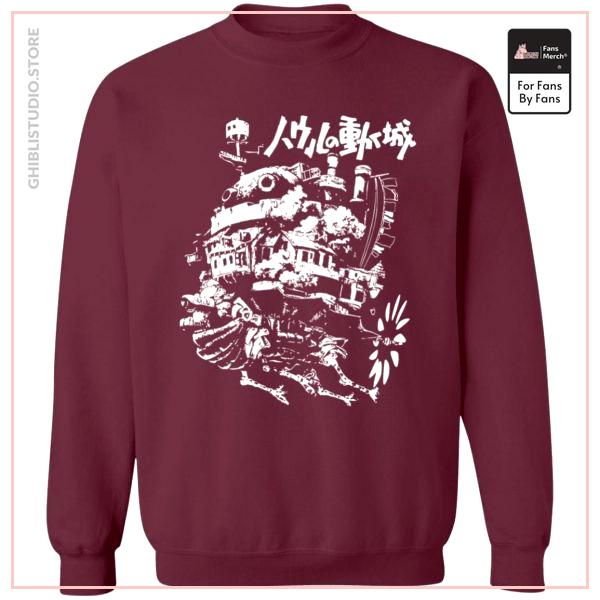 Howl's Castle in Black and White Sweatshirt