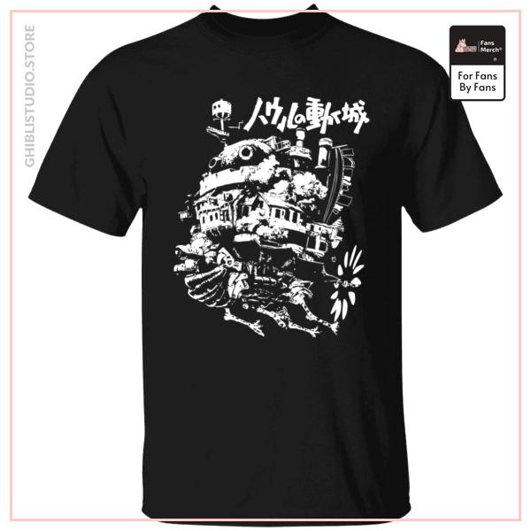 Howl's Castle in Black and White T Shirt