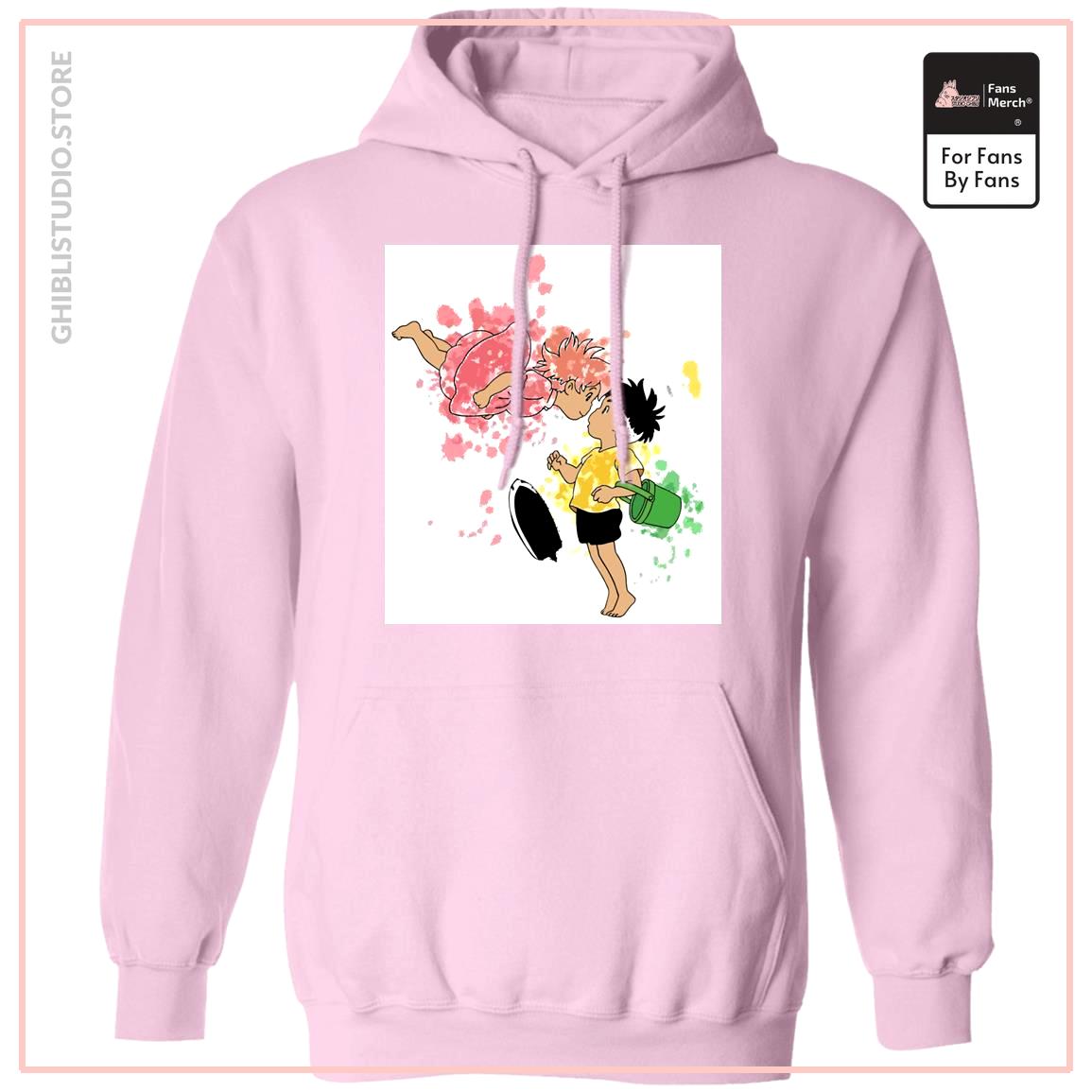 Ponyo and Sosuke Colorful Hoodie Unisex | Ghibli Studio Store