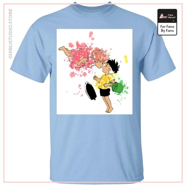 Ponyo and Sosuke Colorful  T Shirt Unisex