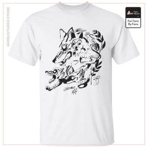 Princess Mononoke et le loup Creative Art T-shirt unisexe
