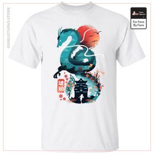 Spirited Away - Haku Dragon and The Bathhouse Classic T Shirt