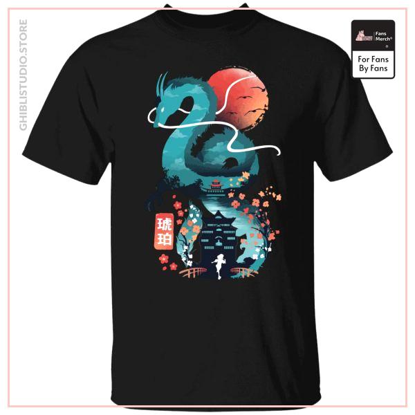 Spirited Away - Haku Dragon and The Bathhouse Classic T Shirt