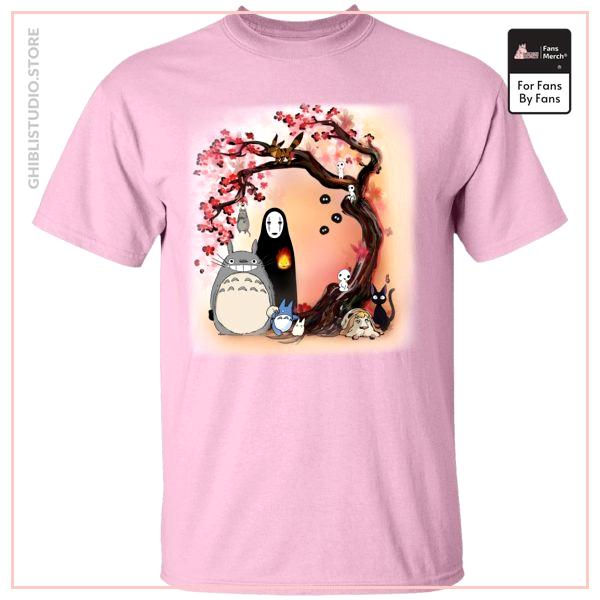 Totoro and Ghibli Friends under the Sakura T Shirt