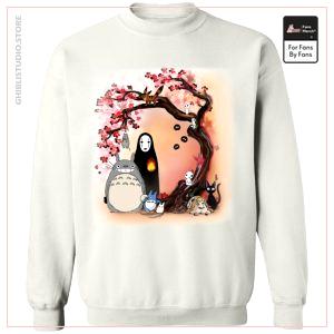 Totoro und Ghibli Friends unter dem Sakura Sweatshirt