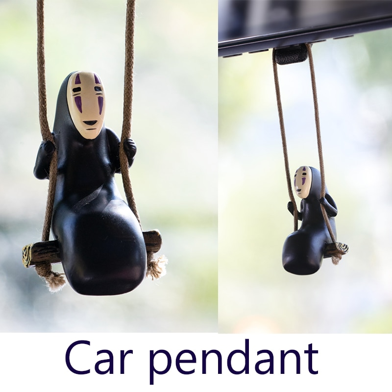 Spirited Away No Face Man Figures Toys Bag Car Pendant Keychain Action Model Miyazaki Hayao No Face Man Swing Anime Gift