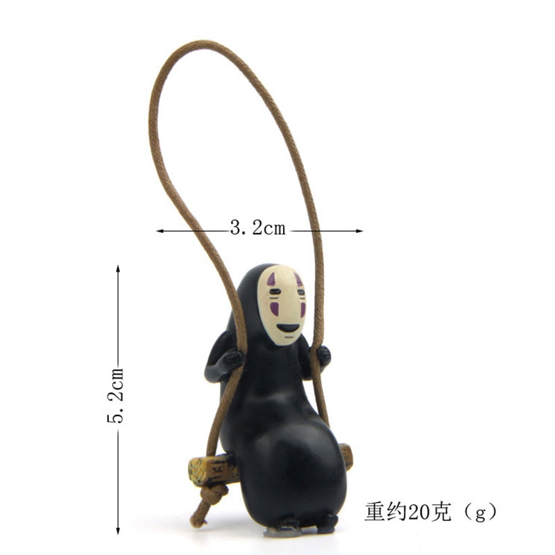 Spirited Away No Face Man Figures Toys Bag Car Pendant Keychain Action Model Miyazaki Hayao No Face Man Swing Anime Gift
