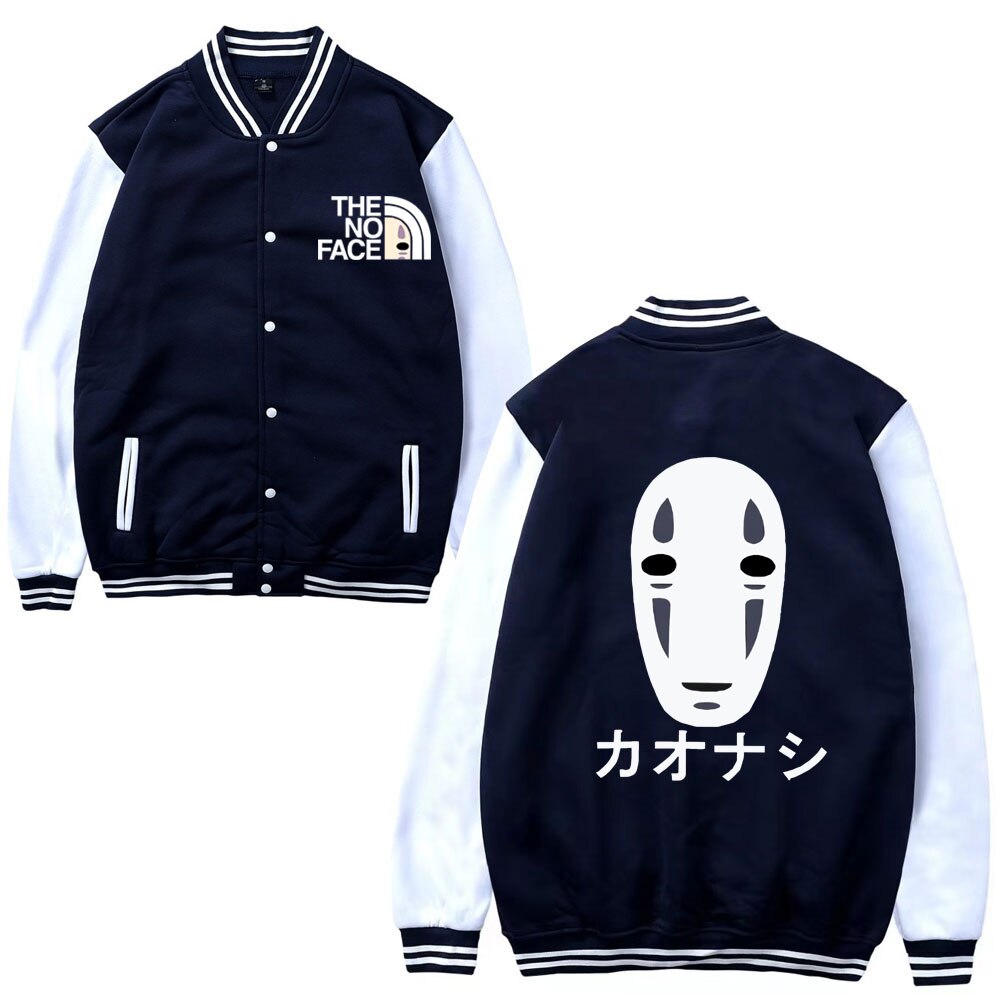 Anime Spirit Away Totoro Baseball Uniform Studio Ghibli No Face Man Print Jacket Coat Mononoke Miyazaki 1 - Ghibli Studio Store