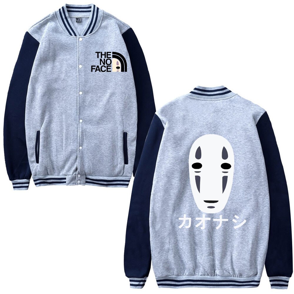 Anime Spirit Away Totoro Baseball Uniform Studio Ghibli No Face Man Print Jacket Coat Mononoke Miyazaki 3 - Ghibli Studio Store