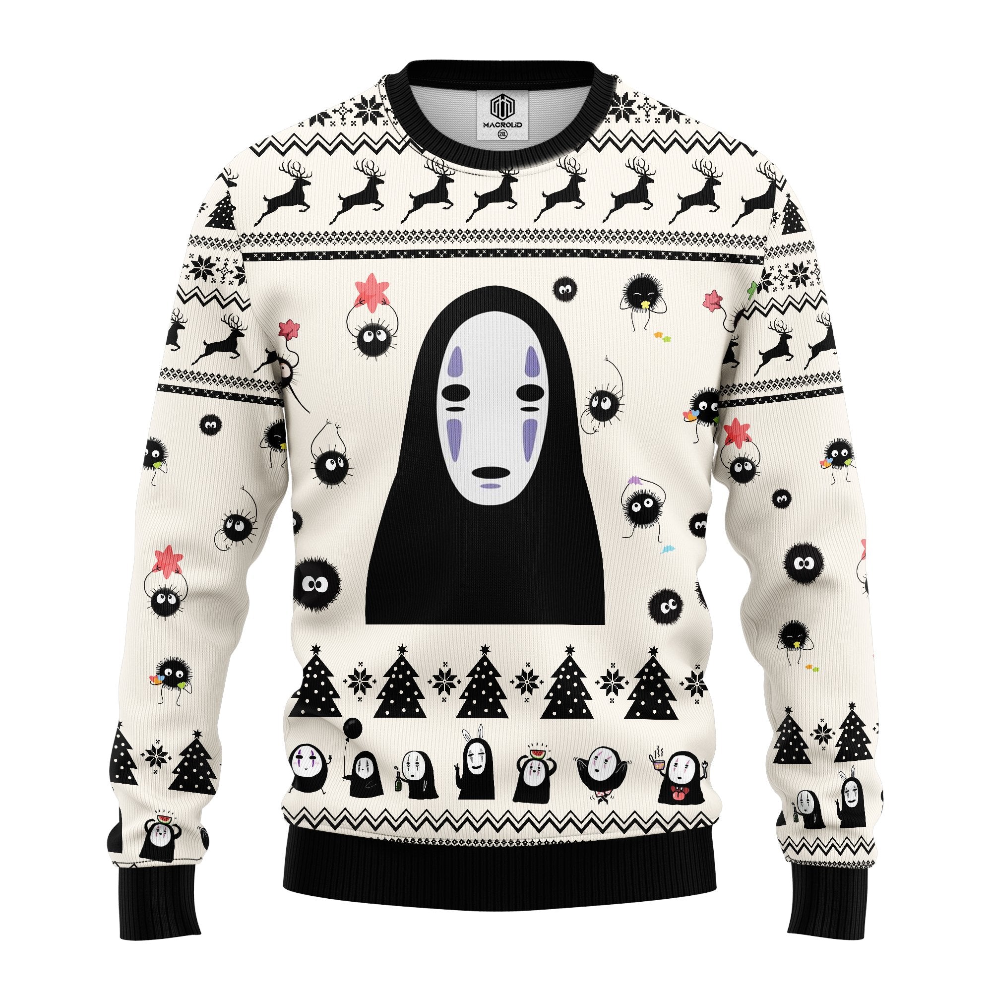 no face white ugly christmas sweater amazing gift idea thanksgiving gift t9ek5 - Ghibli Studio Store