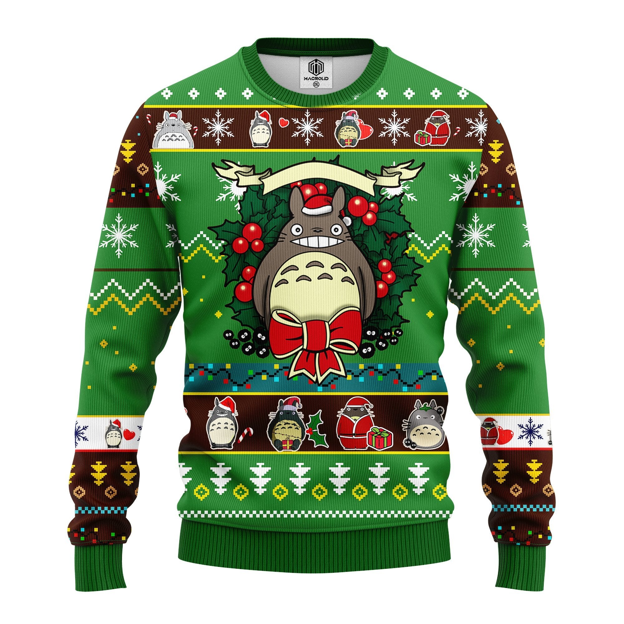 totoro ghibli noel ugly christmas sweater green 1 amazing gift idea thanksgiving gift - Ghibli Studio Store